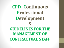 CPD- Continuous Professional Development & GUIDELINES …