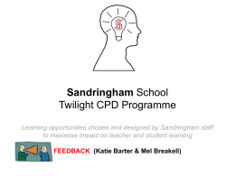 Sandringham School Twilight CPD Programme