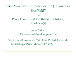 Percy Daniell and the British Probability Tradition(s0