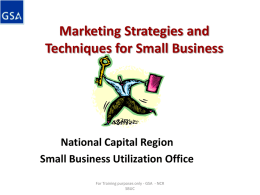 Marketing Strategies and Techniques for Small Business