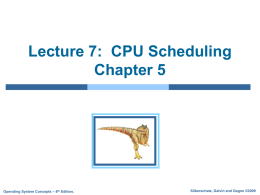 Module 6: CPU Scheduling - University of South Florida