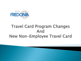 Travel Card Program Changes
