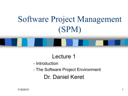 Software Project Management (SPM)