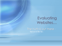 Evaluating Websites - PHD Peter Hay Development