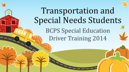 Transportation and Special Needs Students