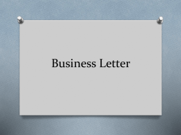 Business Letter - Valley View High School