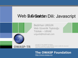 Web 2.0 Saldırı Dili: Javascript