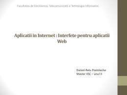 Aplicatii in Internet : Interfete pentru aplicatii Web