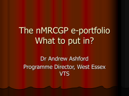 The nMRCGP e-portfolio