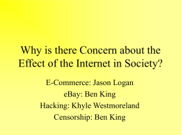 Why is there Concern about the Effect of the Internet in