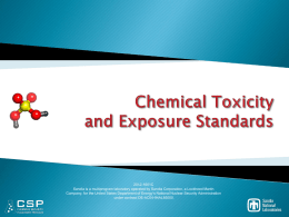 Chemical Toxicityand Exposure Standards - CSP