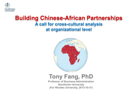 China in Africa - Rhodes University