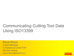 Communicating Cutting Tool Data Using ISO13399