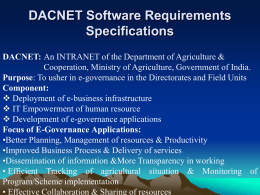 Software Requirement Specifications for DACNET