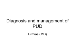 Diagnosis and management of PUD