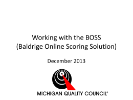 Using BOSS - Michigan Quality Council
