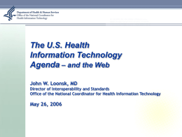 Health Information Technology Deployment Coordination