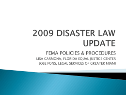 2009 DISASTER LAW UPDATE - Florida Legal Services, Inc.