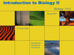 Introduction to Biology II