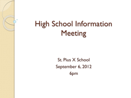 High School Information Meeting