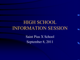HIGH SCHOOL INFORMATION SESSION