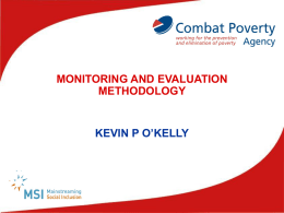 MSI Seminar Presentation: Monitoring & Evaluation Methodology