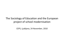 The Sociology of Education and the European project of