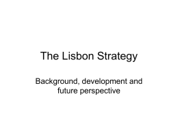 The Lisbon Strategy - National Centre for Research on Europe