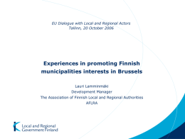 EU-affairs & Association of Finnish Local and Regional