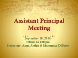 Assistant Principal Meeting