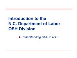 Introduction to OSH & Reading the CFR
