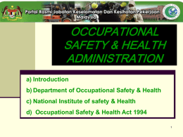 OCCUPATIONAL SAFETY & HEALTH ACT