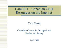 CanOSH – Canadian OSH resources on the Internet