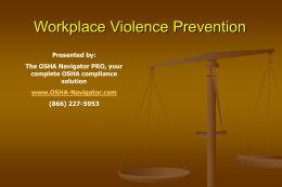 Recommendations for Workplace Violence Prevention Programs