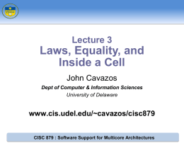 John Cavazos Institute for Computing Systems Architecture