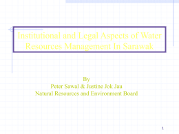 Institutional and Legal Aspects of Water Resources Management