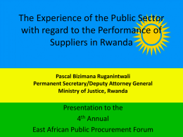 The experience of the public sector with regard to the