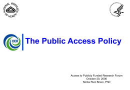 PowerPoint Presentation - The Public Access Policy