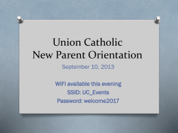 Union Catholic New Parent Meeting