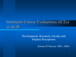 Instructor Course Evaluation - American University of Beirut