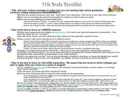 11th Grade Checklist - Haywood County Schools