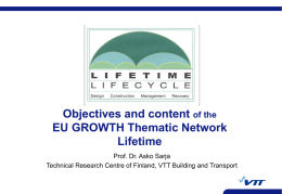 Objectives and content of the EU GROWTH Thematic Network