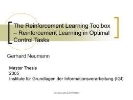 The Reinforcement Learning Toolbox