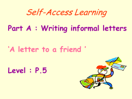 Self-Access Learning