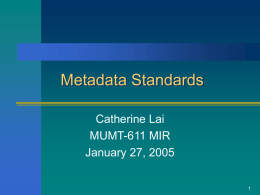Metadata - McGill Schulich Faculty of Music