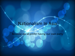 Nationalism In Asia - Greater Victoria School District