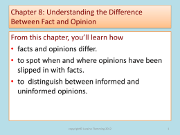 Chapter 8: Understanding the Difference Between Fact and