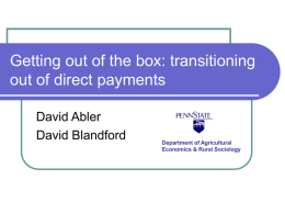 Gettin out of the Box: Transitioning out of direct payments