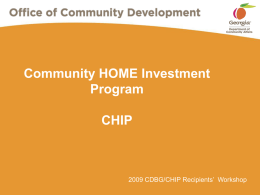 Community HOME Investment Program CHIP