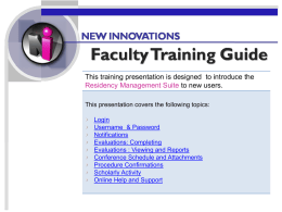 New Innovations Faculty Training Guide